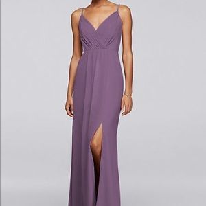 David’s Bridal Long Bridesmaid Dress Wisteria